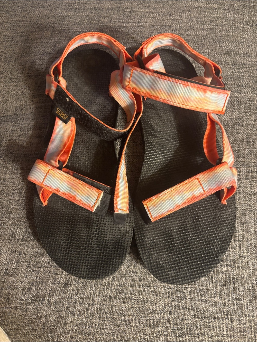 Teva Kids Orange and White Strappy Sandals Size 8